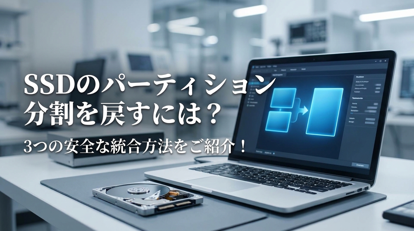 SSDのパーティション分割を戻すには？3つの安全な統合方法をご紹介！