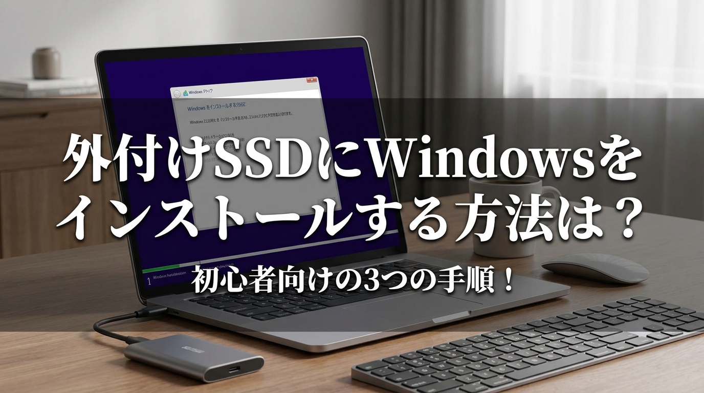 外付けSSDにWindowsをインストールする方法は？初心者向けの3つの手順！