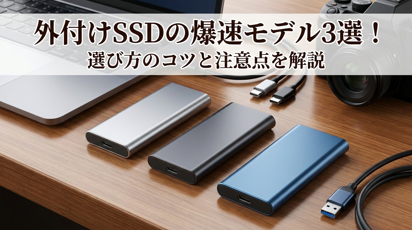 外付けSSDの爆速モデル3選!選び方のコツと注意点を解説