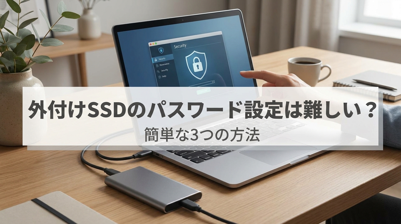 外付けSSDのパスワード設定は難しい?簡単な3つの方法や手順を解説!
