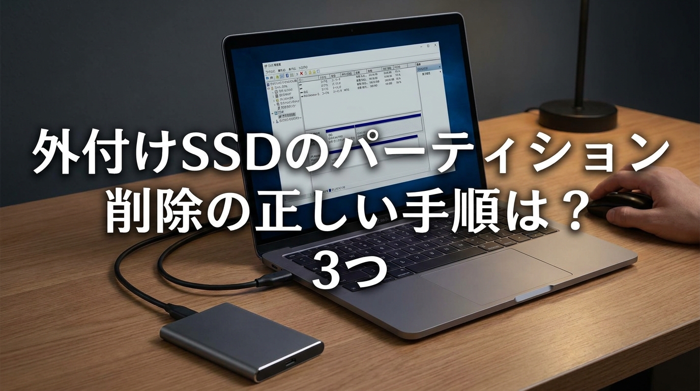 外付けSSDのパーティション削除の正しい手順は？3つの方法を解説！