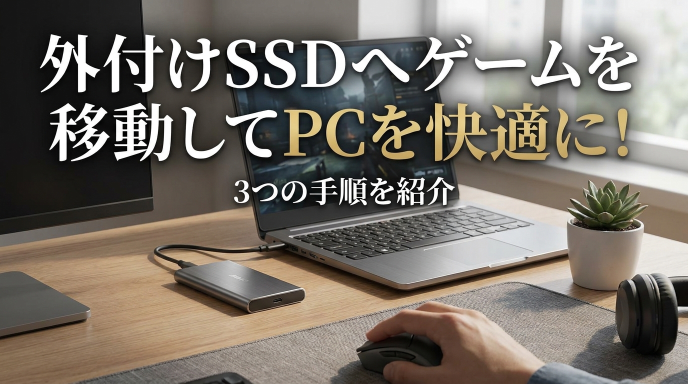 外付けSSDへゲームを移動してPCを快適に！3つの手順を紹介
