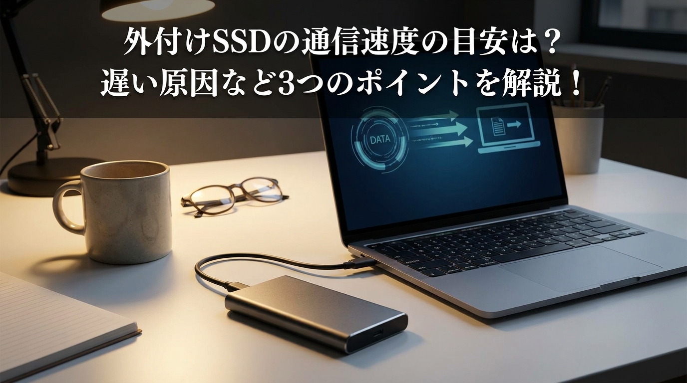 外付けSSDの通信速度の目安は？遅い原因など3つのポイントを解説！