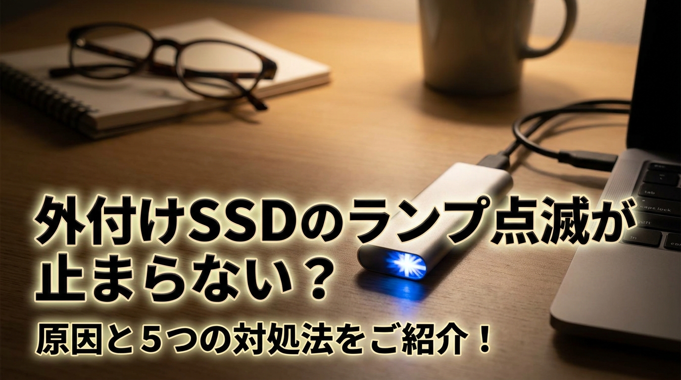 外付けSSDのランプ点滅が止まらない?原因と5つの対処法をご紹介!