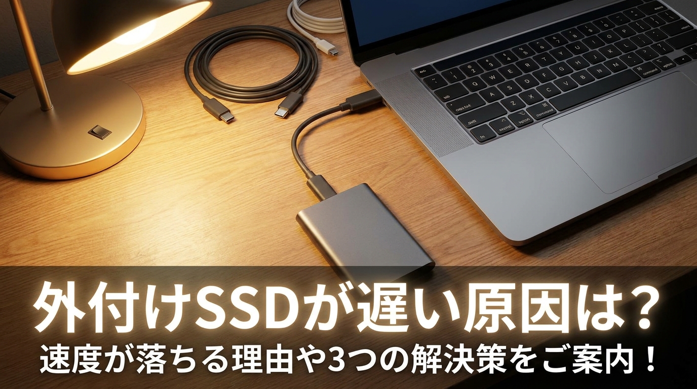 外付けSSDが遅い原因は？速度が落ちる理由や3つの解決策をご案内！