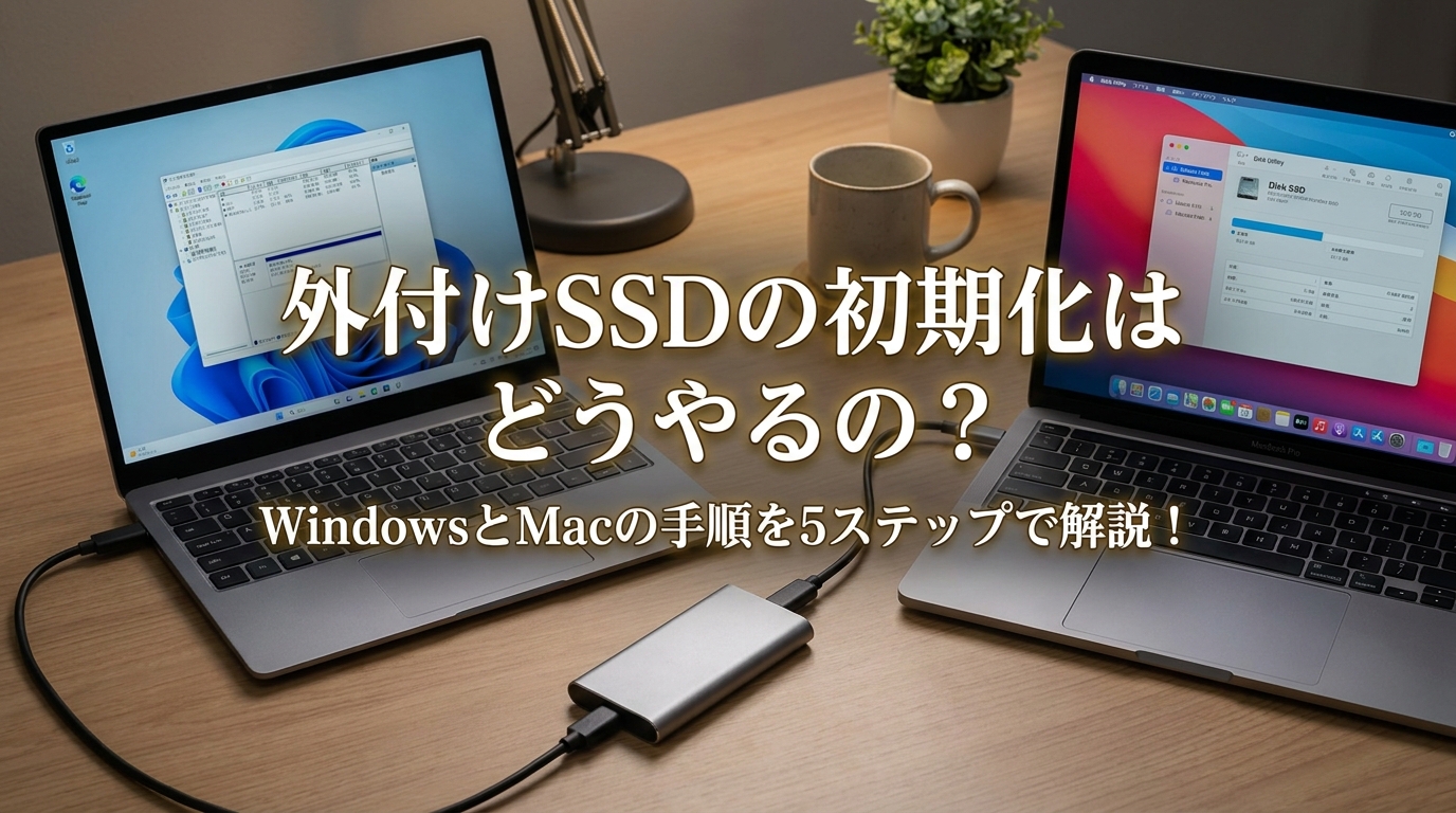 外付けSSDの初期化はどうやるの？WindowsとMacの手順を5ステップで解説！