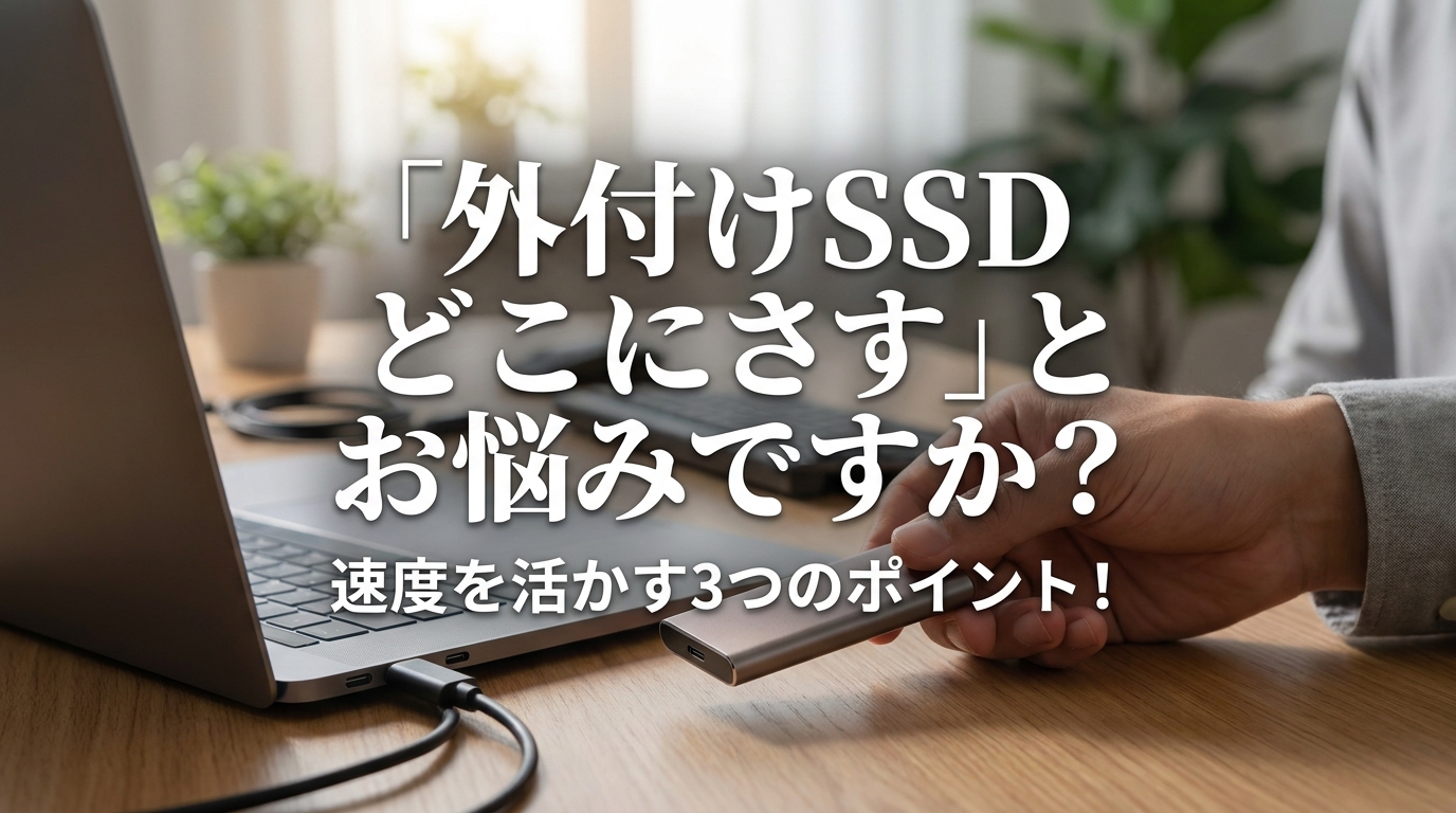 「外付けSSD どこにさす」とお悩みですか？速度を活かす3つのポイント！