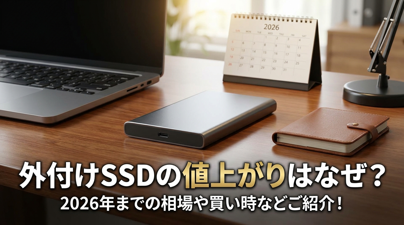 外付けSSDの値上がりはなぜ？2026年までの相場や買い時などご紹介！