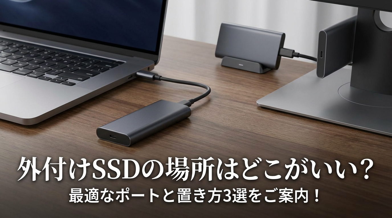 外付けSSDの場所はどこがいい？最適なポートと置き方3選をご案内！