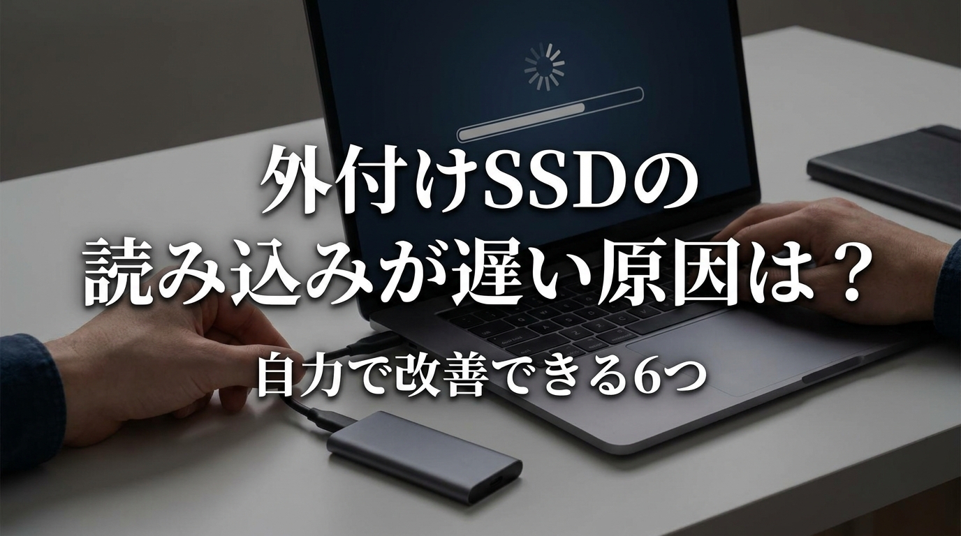 外付けSSDの読み込みが遅い原因は？自力で改善できる6つの方法をご紹介！