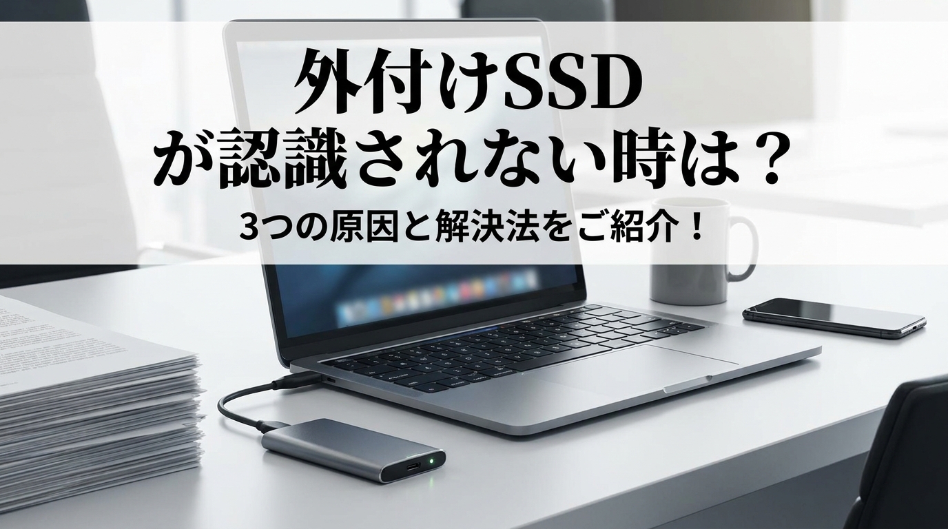 外付けSSD が認識されない時は?3つの原因と解決法をご紹介!