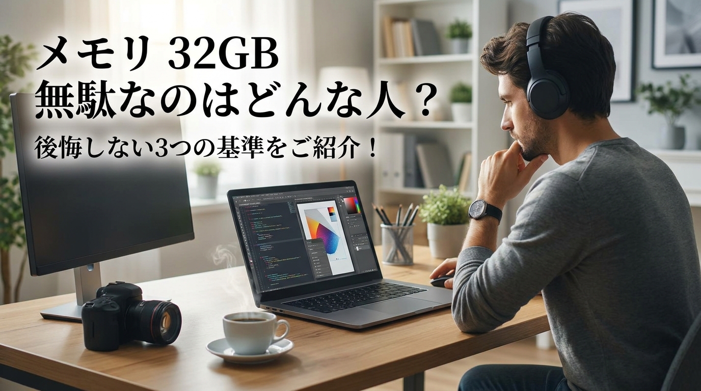 メモリ 32GB 無駄なのはどんな人?後悔しない3つの基準をご紹介!