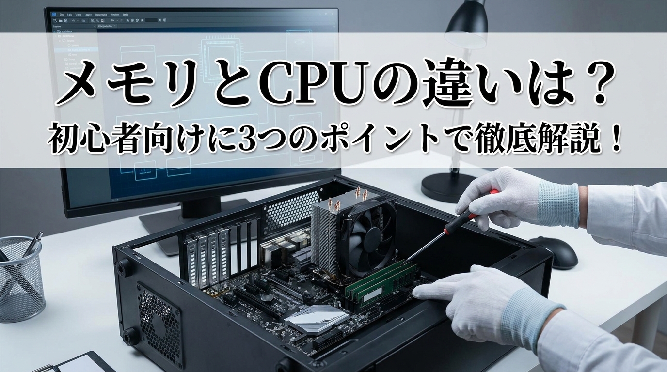 メモリとCPUの違いは？初心者向けに3つのポイントで徹底解説！