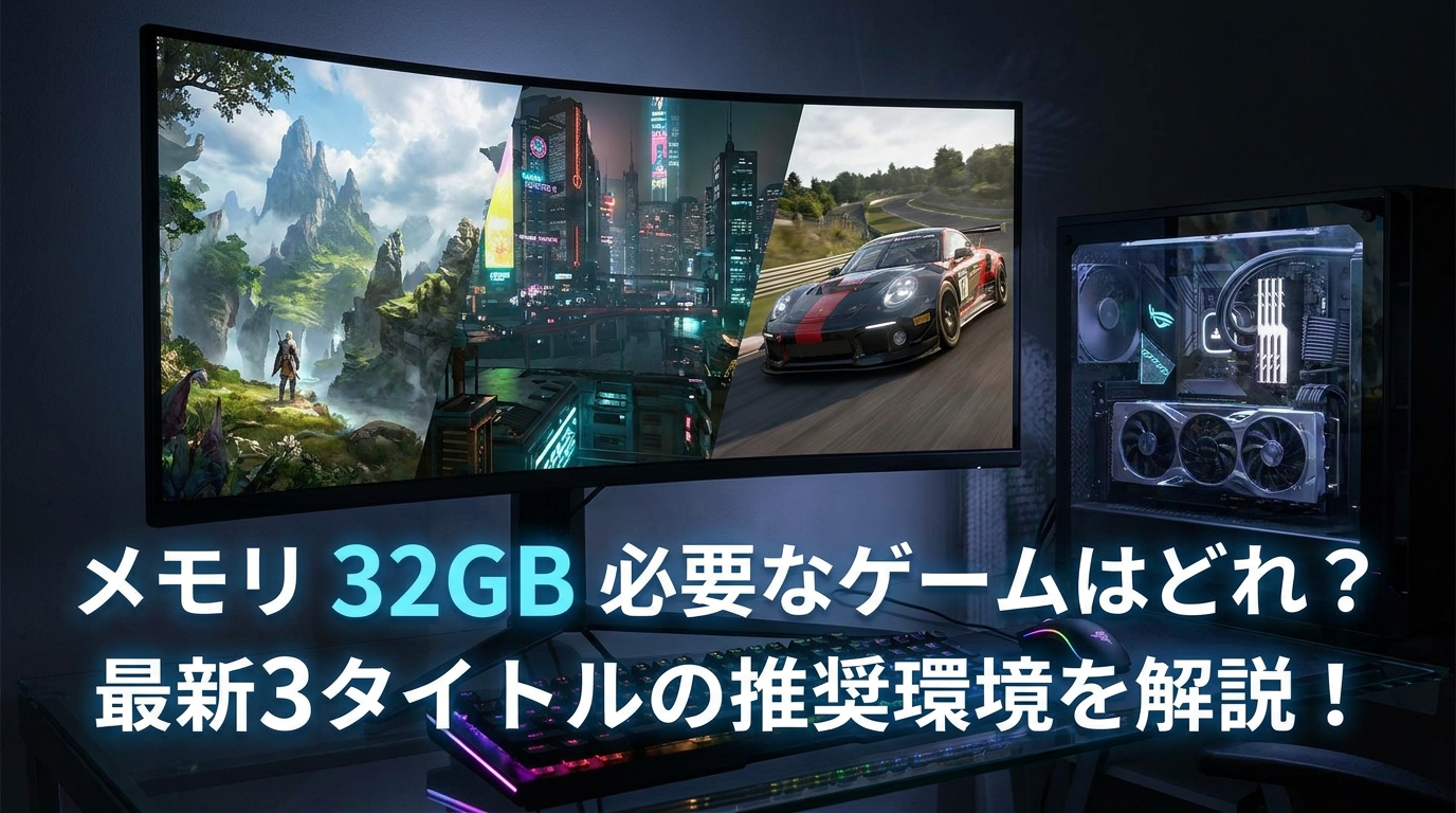 メモリ 32GB 必要なゲームはどれ？最新3タイトルの推奨環境を解説！