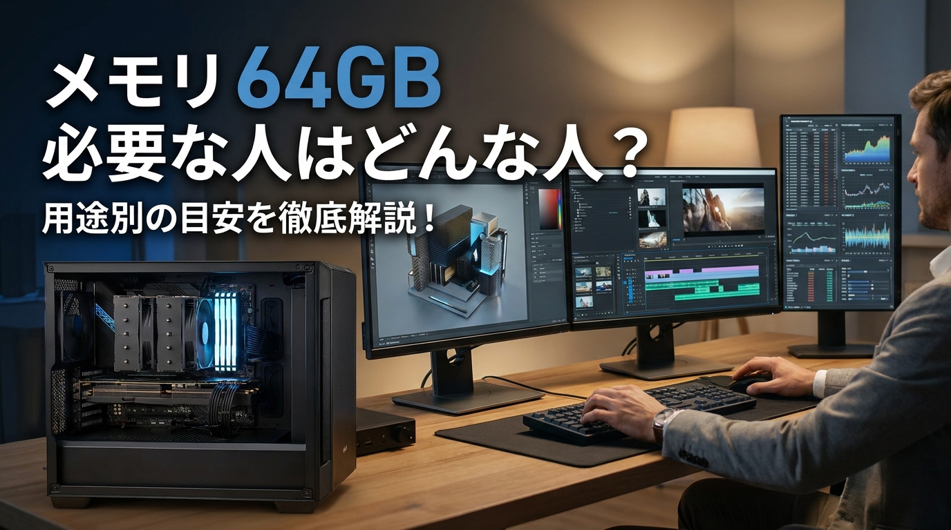 メモリ 64GB 必要な人はどんな人?用途別の目安を徹底解説!