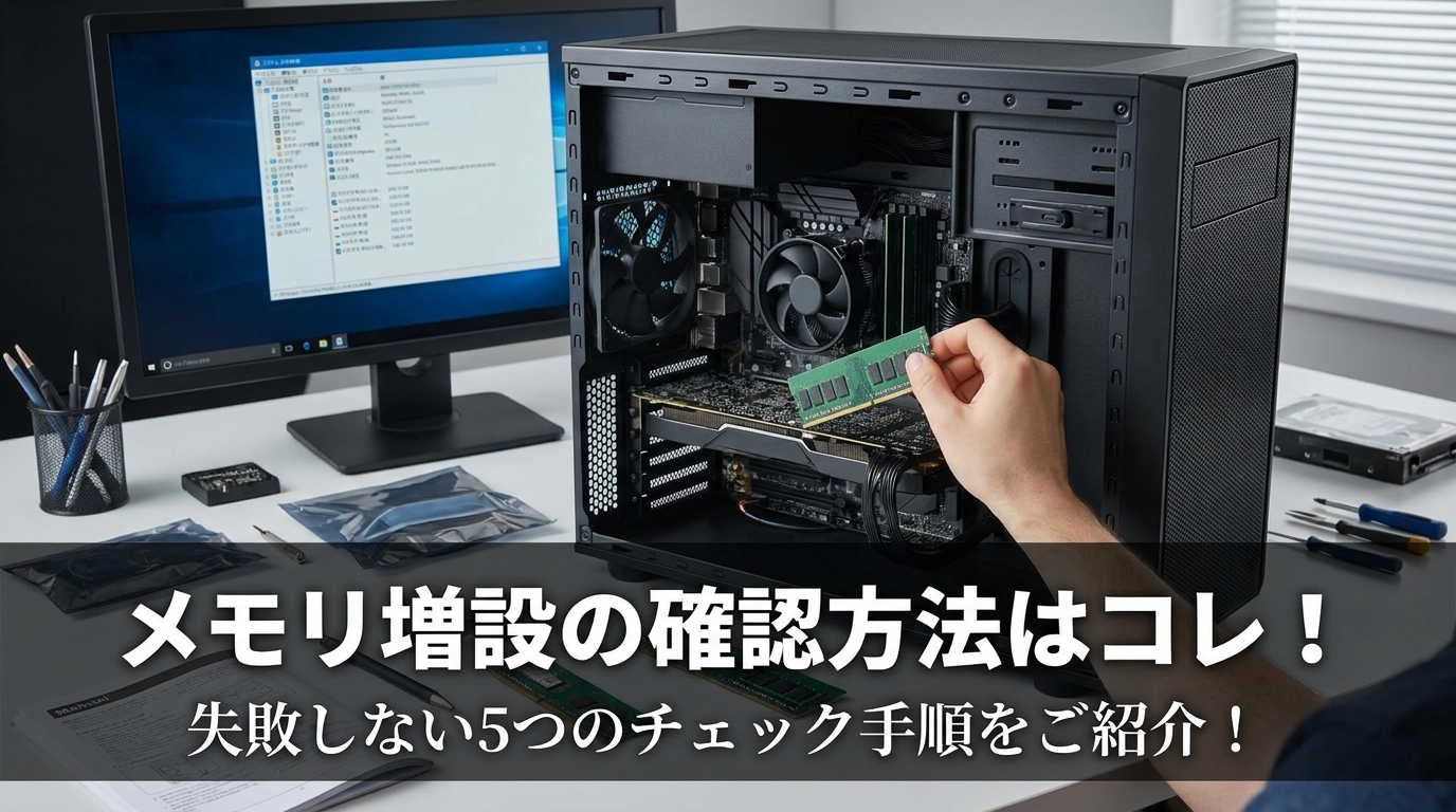 メモリ増設の確認方法はコレ！失敗しない5つのチェック手順をご紹介！