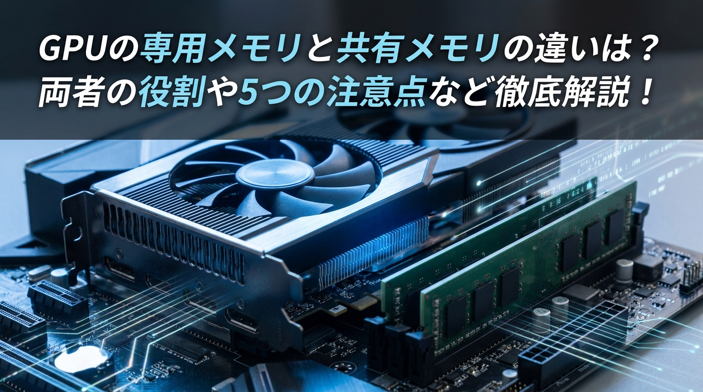 GPUの専用メモリと共有メモリの違いは？両者の役割や5つの注意点など徹底解説！