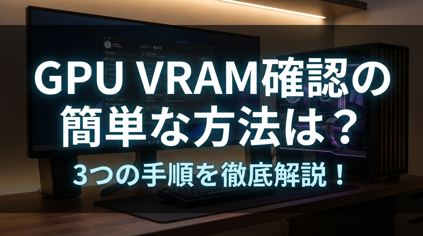 GPU VRAM 確認の簡単な方法は？3つの手順を徹底解説！