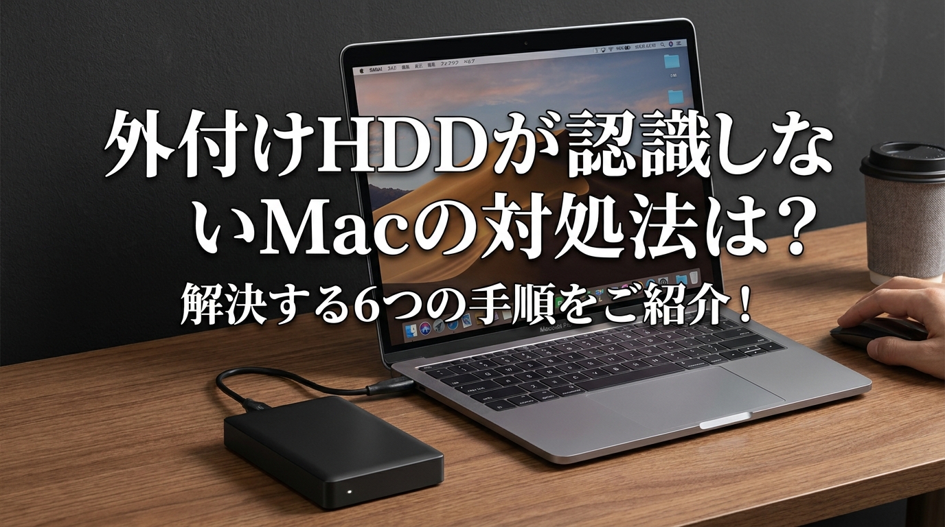 外付けhddが認識しないmacの対処法は?解決する6つの手順をご紹介!