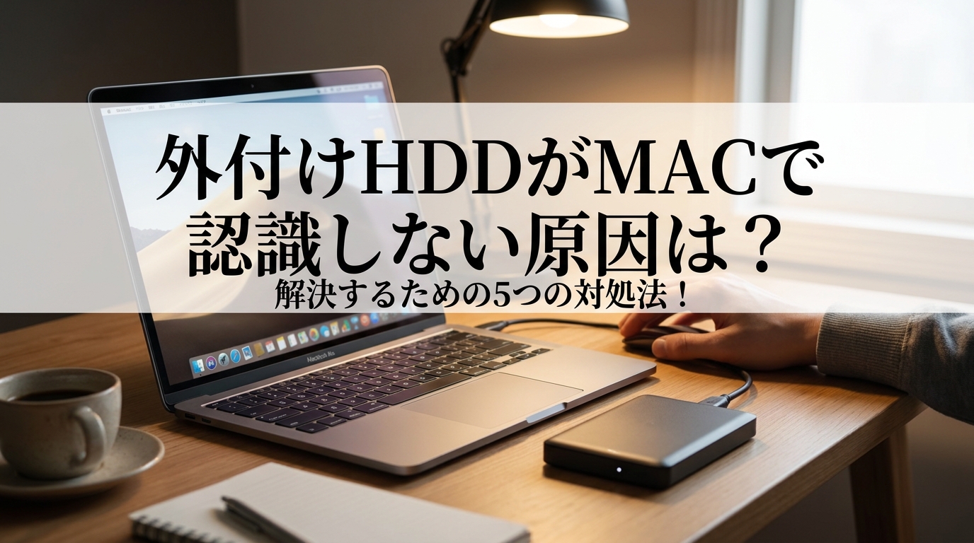 外付けhddがmacで認識しない原因は?解決するための5つの対処法!