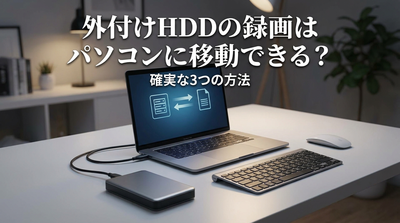 外付けhddの録画はパソコンに移動できる？確実な3つの方法！