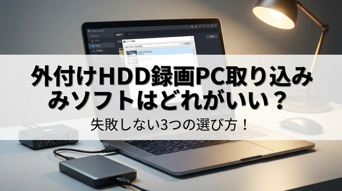 外付けhdd 録画 pc 取り込みソフトはどれがいい？失敗しない3つの選び方！