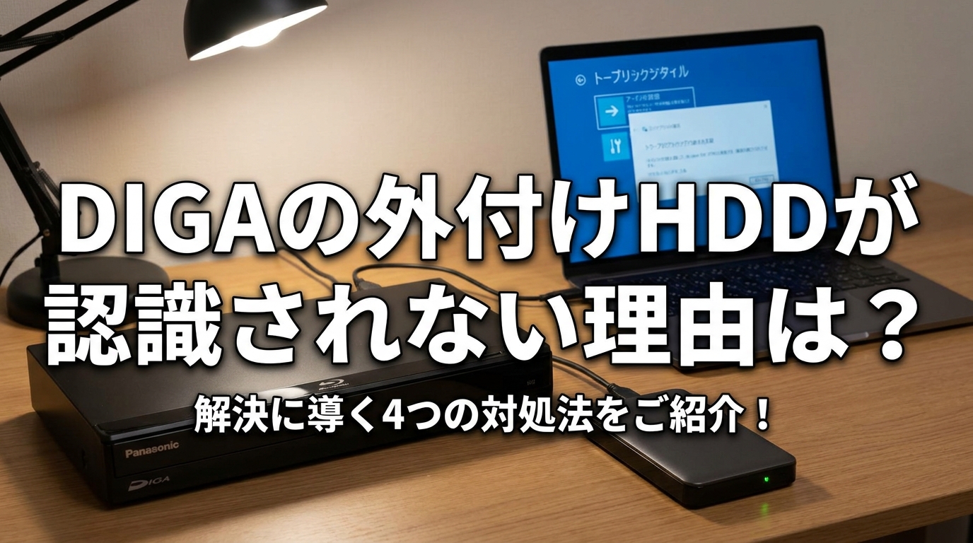 digaの外付けhddが認識されない理由は？解決に導く4つの対処法をご紹介！