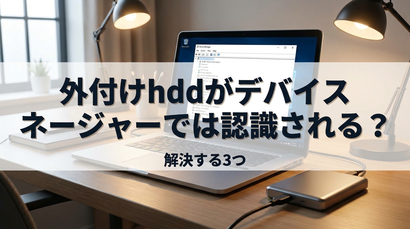 外付けhddがデバイスマネージャーでは認識される？解決する3つの方法！