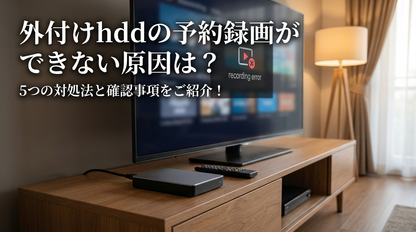 外付けhddの予約録画ができない原因は？5つの対処法と確認事項をご紹介！