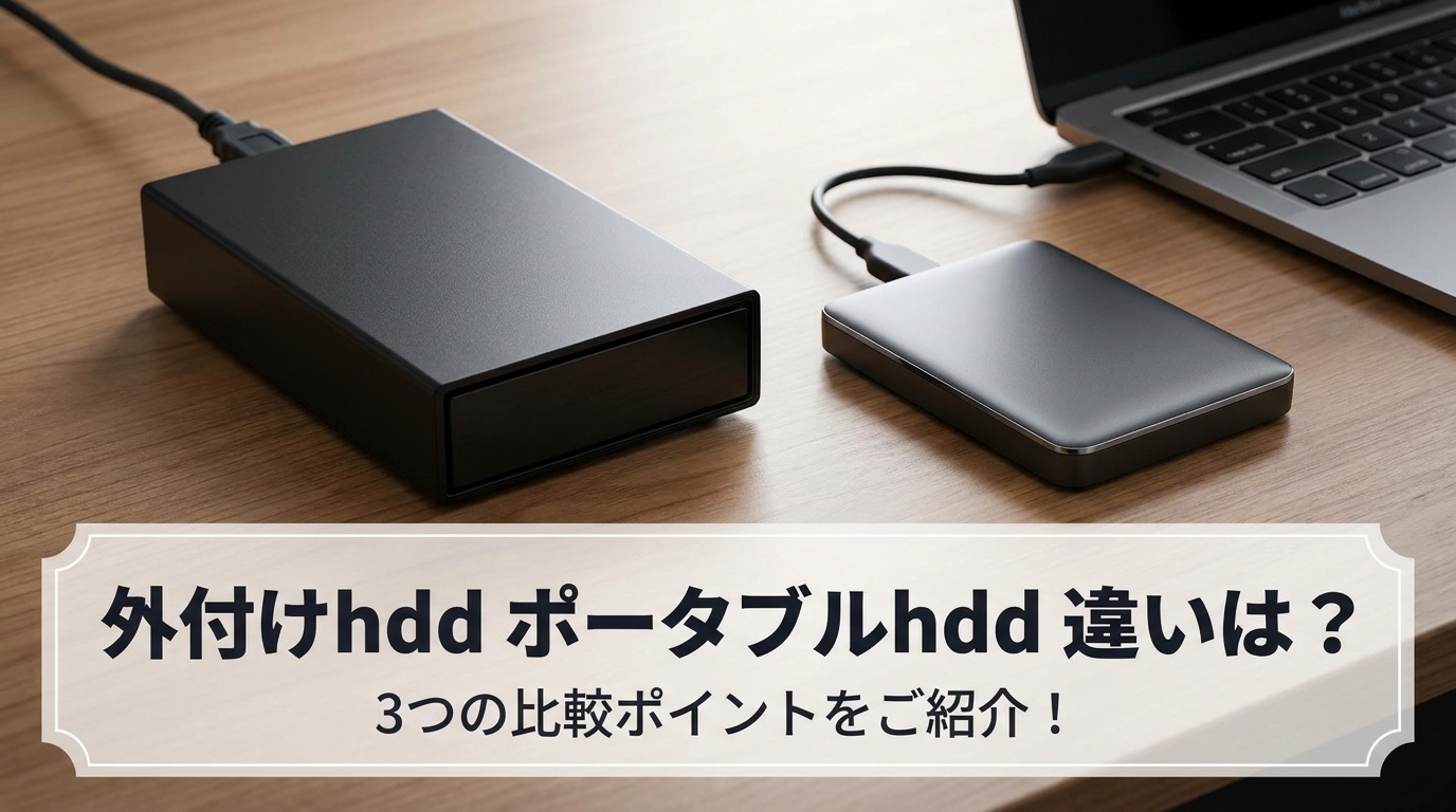 外付けhdd ポータブルhdd 違いは？3つの比較ポイントをご紹介！