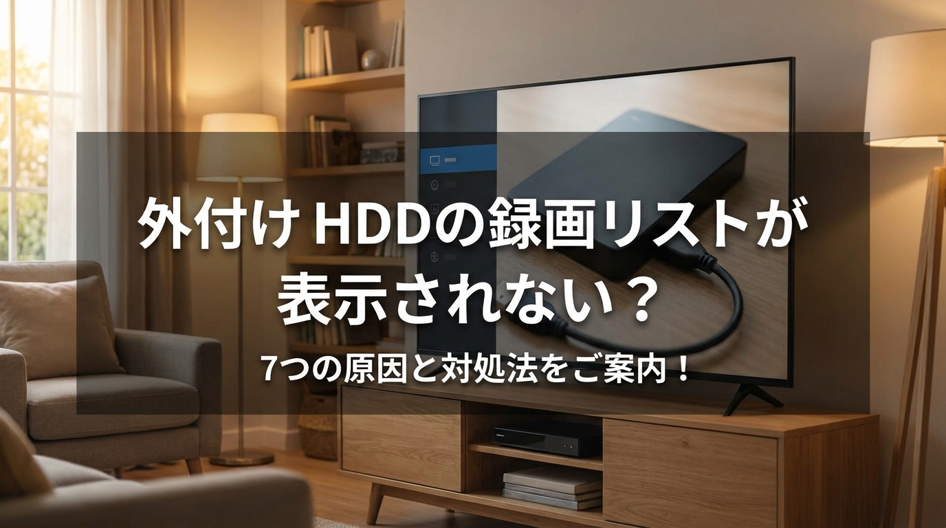 外付けhddの録画リストが表示されない?7つの原因と対処法をご案内!