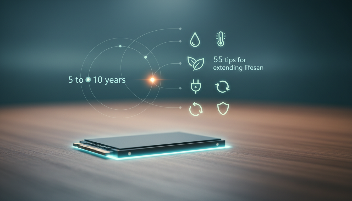 SSDの寿命の目安は5年から10年くらいとされています