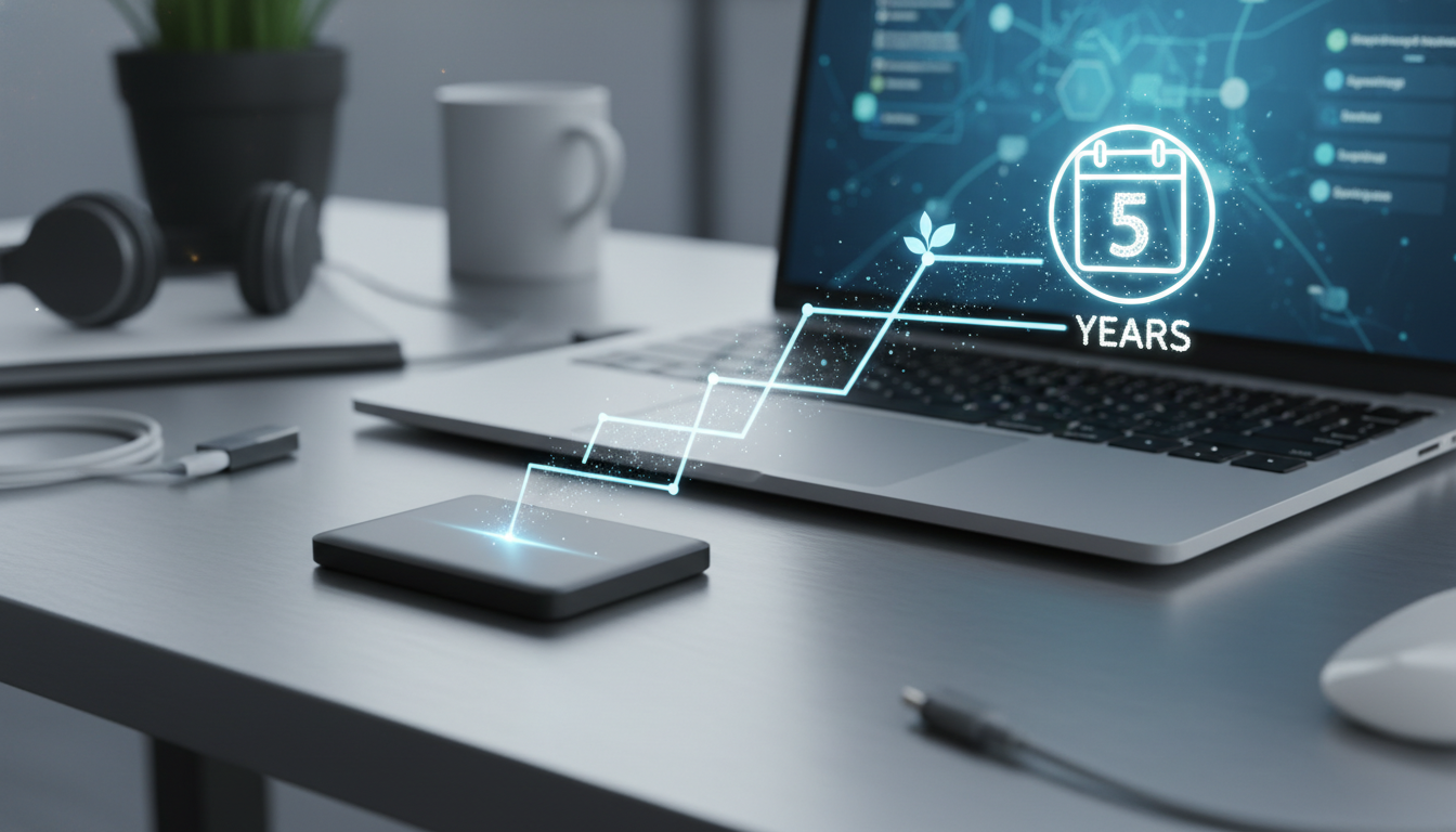 外付けSSDの寿命は一般的に5年程度が目安とされています