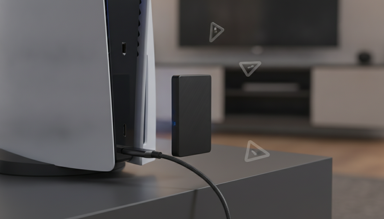 PS5の外付けSSDは前面のUSB-Cポートなら接続可能です
