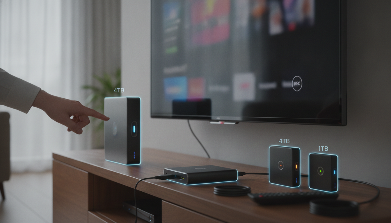 外付けHDDのテレビ録画に使う容量は1TB〜4TBが人気の目安になっています